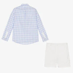 Abuela Tata Boys Blue Gingham Cotton Shorts Set -The Little Outfit Sales Store abuela tata boys blue gingham cotton shorts set 486204 b9f2e9b9ea8798a3da05042c6793004e818f716f
