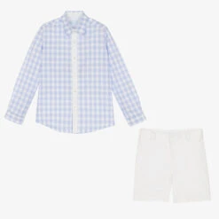 Abuela Tata Boys Blue Gingham Cotton Shorts Set -The Little Outfit Sales Store abuela tata boys blue gingham cotton shorts set 486204 cd24ab896a75e3d5f07cf6c61683463c0c72db63