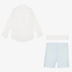 Abuela Tata Boys White & Blue Cotton Shorts Set -The Little Outfit Sales Store abuela tata boys white blue cotton shorts set 486215 ca68d0964b17ada36f88bf7f63de82ab8a1bf9c6