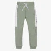 AIGNER Boys Green Cotton Logo Joggers