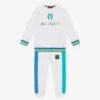 AIGNER Boys White & Blue Logo Tracksuit