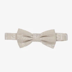 Alviero Martini Beige Geo Map Bow Tie (8cm)