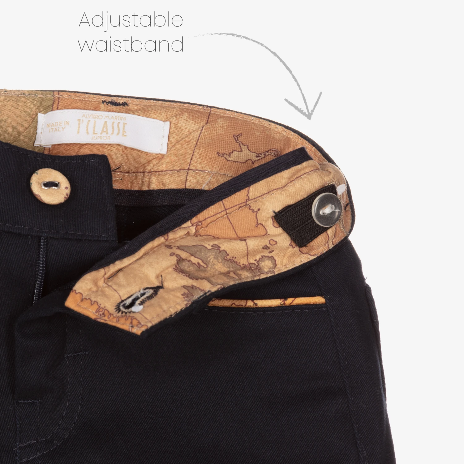 Alviero Martini Blue Geo Map Trim Trousers 3 Alviero Martini Blue Geo Map Trim Trousers - Image 3