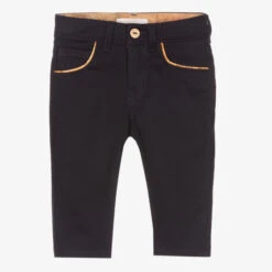 Alviero Martini Blue Geo Map Trim Trousers