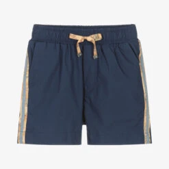 Alviero Martini Boys Blue Geo Map Cotton Shorts