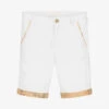 Alviero Martini Boys White Geo Map Cotton Shorts
