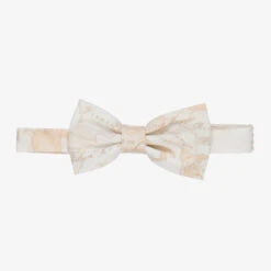 Alviero Martini Ivory Geo Map Bow Tie (8cm)