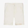 Alviero Martini Ivory Geo Map Cotton Shorts