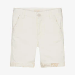 Alviero Martini Ivory Geo Map Cotton Shorts