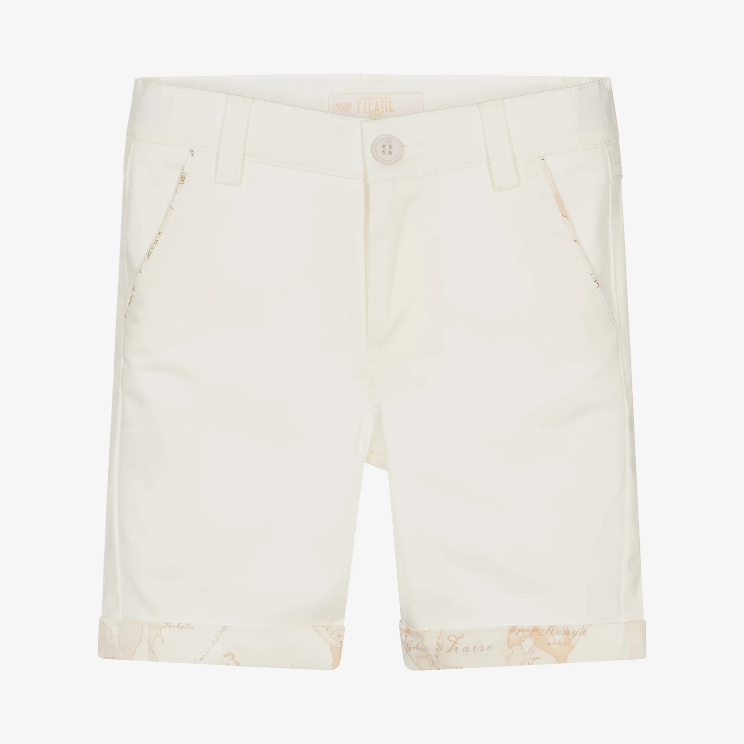 Alviero Martini Ivory Geo Map Cotton Shorts 1 Alviero Martini Ivory Geo Map Cotton Shorts