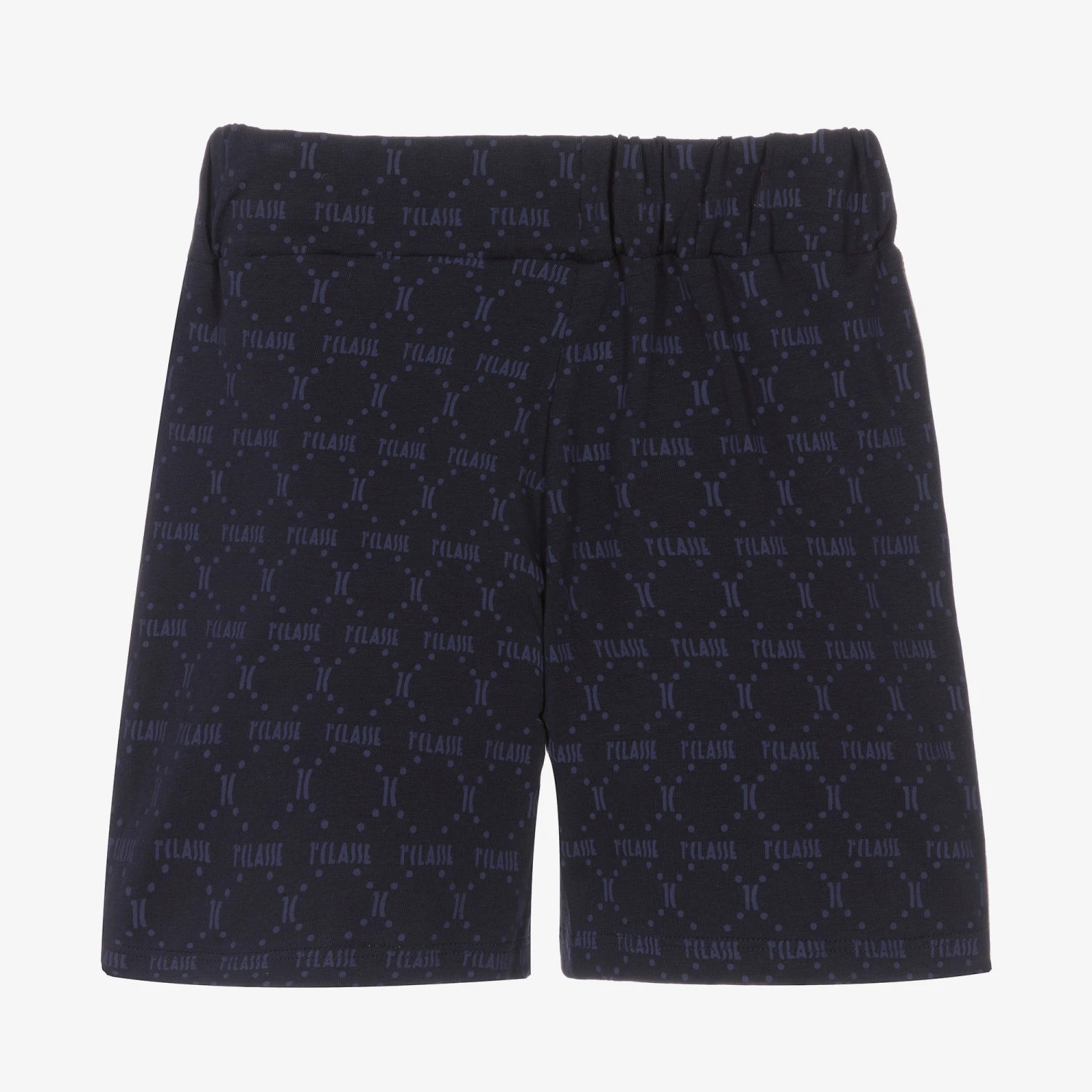 Alviero Martini Navy Blue Monogram & Geo Cotton Shorts 3 Alviero Martini Navy Blue Monogram & Geo Cotton Shorts - Image 3
