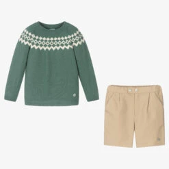 Artesanía Granlei Boys Green & Beige Shorts Set 7 Artesanía Granlei Boys Green & Beige Shorts Set -The Little Outfit Sales Store artesania granlei boys green beige shorts set 470941 b92e7b174e0b01936aba5f468ee59a1b7726ced7