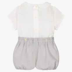 Artesanía Granlei Boys Grey Cotton Buster Suit -The Little Outfit Sales Store artesania granlei boys grey cotton buster suit 497005 bfcbeb0482f0fecf99d60c16706d4143ecc05e66