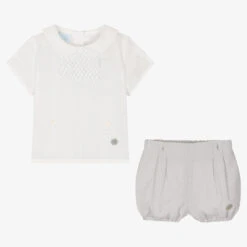 Artesanía Granlei Boys Grey Cotton Buster Suit -The Little Outfit Sales Store artesania granlei boys grey cotton buster suit 497005 ccc02ce729416d35d55ad9bf82310ed010f6a474