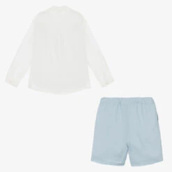 Artesanía Granlei Boys Ivory & Blue Linen Short Set 10 Artesanía Granlei Boys Ivory & Blue Linen Short Set -The Little Outfit Sales Store artesania granlei boys ivory blue linen short set 496952 aaace853e6b0a6a210578484641caefb667df88f