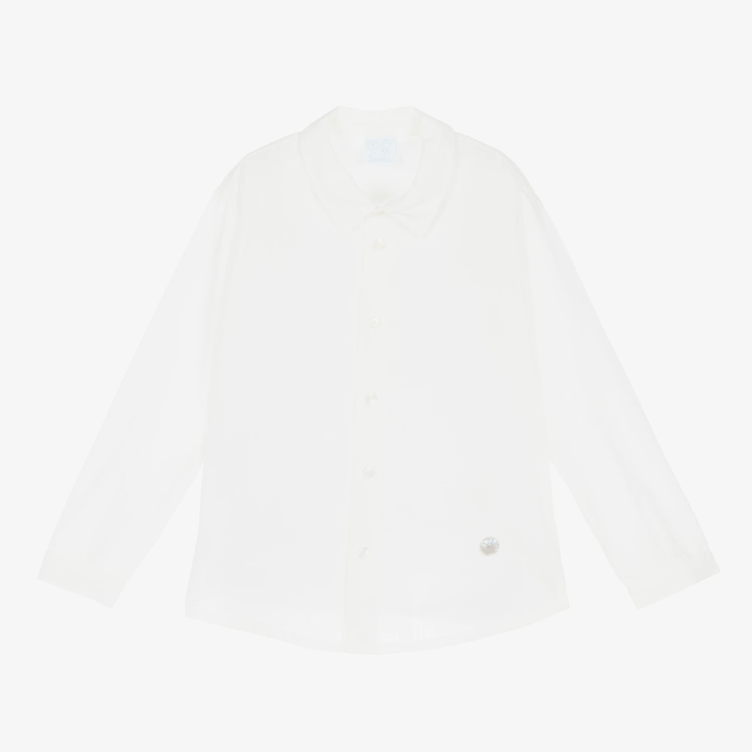 Artesanía Granlei Boys Ivory & Blue Linen Short Set 5 Artesanía Granlei Boys Ivory & Blue Linen Short Set - Image 5