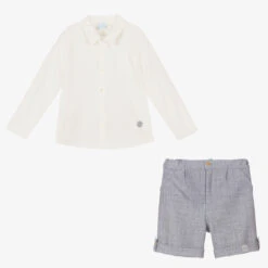 Artesanía Granlei Boys Ivory & Blue Shorts Set -The Little Outfit Sales Store artesania granlei boys ivory blue shorts set 470889 31b741becd8511ec8b36ca53981b61f9f098645f