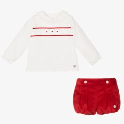 Artesanía Granlei Ivory & Red Velvet Shorts Set 7 Artesanía Granlei Ivory & Red Velvet Shorts Set -The Little Outfit Sales Store artesania granlei ivory red velvet shorts set 470988 ac76241c6003f766ed1d1e03f2e9d645dbc5757c