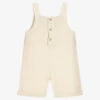 Babidu Beige Cheesecloth Dungarees