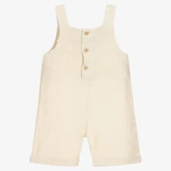 Babidu Beige Cheesecloth Dungarees