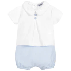 Babidu Blue Cotton Shorts Set