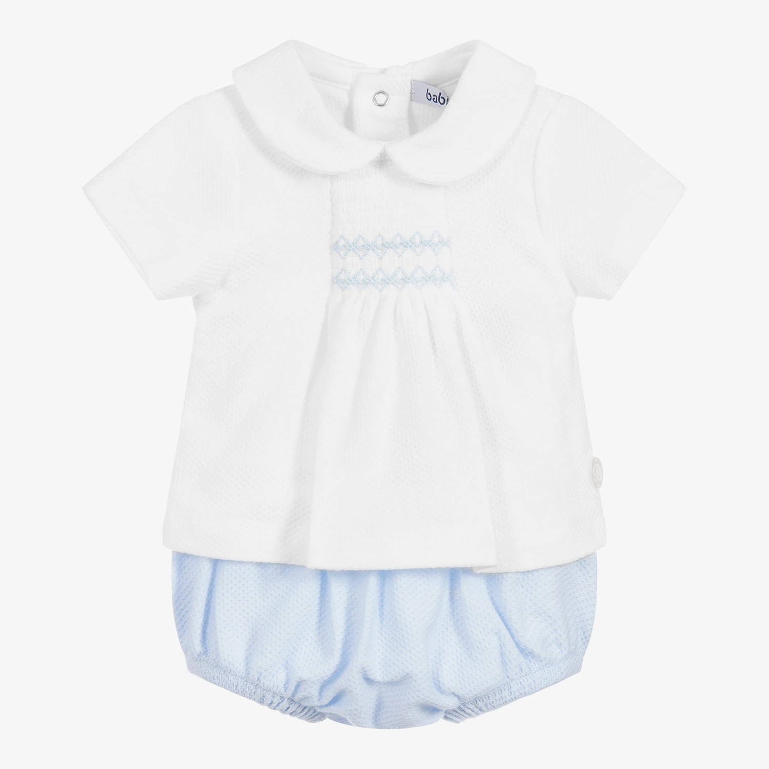 Babidu Blue & White Cotton Shorts Set 1 Babidu Blue & White Cotton Shorts Set