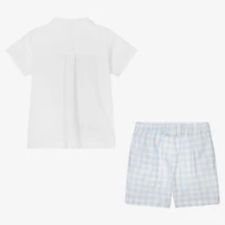 Babidu Boys White & Blue Gingham Shorts Set -The Little Outfit Sales Store babidu boys white blue gingham shorts set 514530 2a01c0a7cccfe089226619e6ef6e4dfec4ed3668