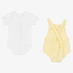 Babidu Boys White & Yellow Cotton Dungarees Set -The Little Outfit Sales Store babidu boys white yellow cotton dungarees set 514570 3c121f36484fb407f8af07570a6e1446ee476118