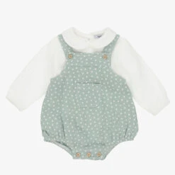Babidu Green Dungaree Shorts Set