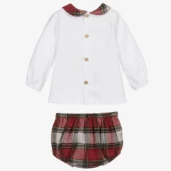 Babidu White & Red Tartan Shorts Set -The Little Outfit Sales Store babidu white red tartan shorts set 413559 112613b04845188618a64734e362debea8f10d03