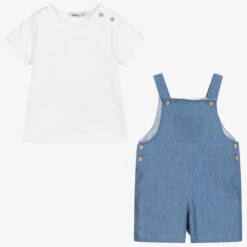 Babidu White Top & Blue Dungaree Set -The Little Outfit Sales Store babidu white top blue dungaree set 373110 400886df194e87eec9cd0eda7f05e80978c233c8