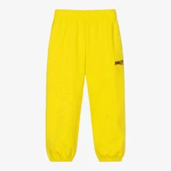 Balenciaga Yellow Logo Cotton Joggers