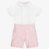 Beatrice & George Boys Red & White Cotton Buster Suit
