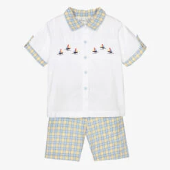 Beau KiD Boys Yellow & Blue Shorts Set