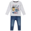 Boboli Boys Grey & Blue Trouser Set