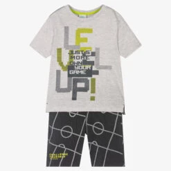 Boboli Boys Grey Cotton Top & Shorts Set