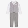 Boboli Boys Grey Linen Trouser Set