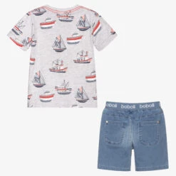 Boboli Grey & Blue Boat Shorts Set -The Little Outfit Sales Store boboli grey blue boat shorts set 422568 d8809915330353f2eb409cfed516a08e14f9502f