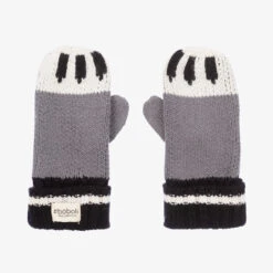 Boboli Grey Dog Paw Knitted Mittens