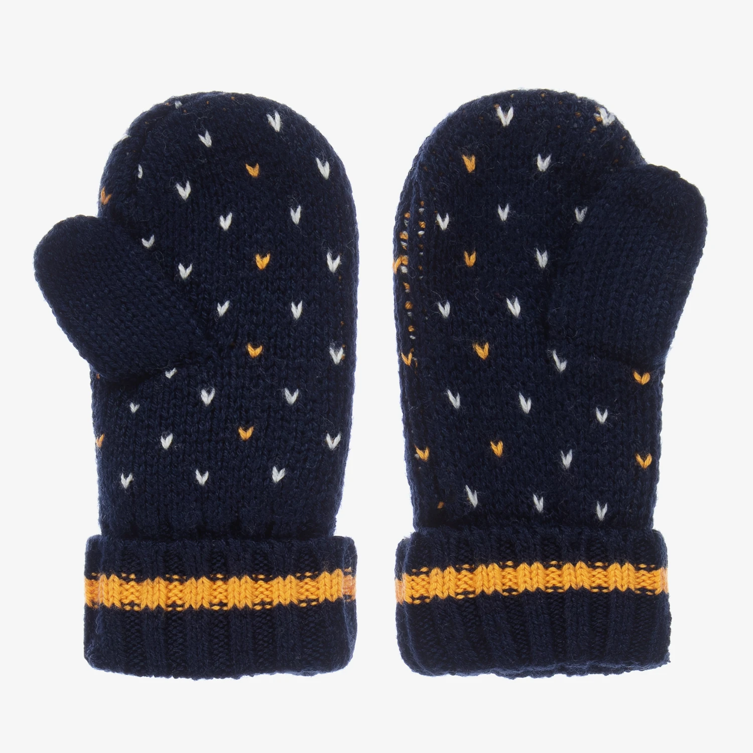 Boboli Navy Blue Knitted Mittens 2 Boboli Navy Blue Knitted Mittens - Image 2