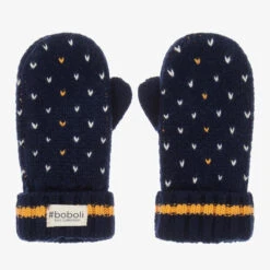 Boboli Navy Blue Knitted Mittens