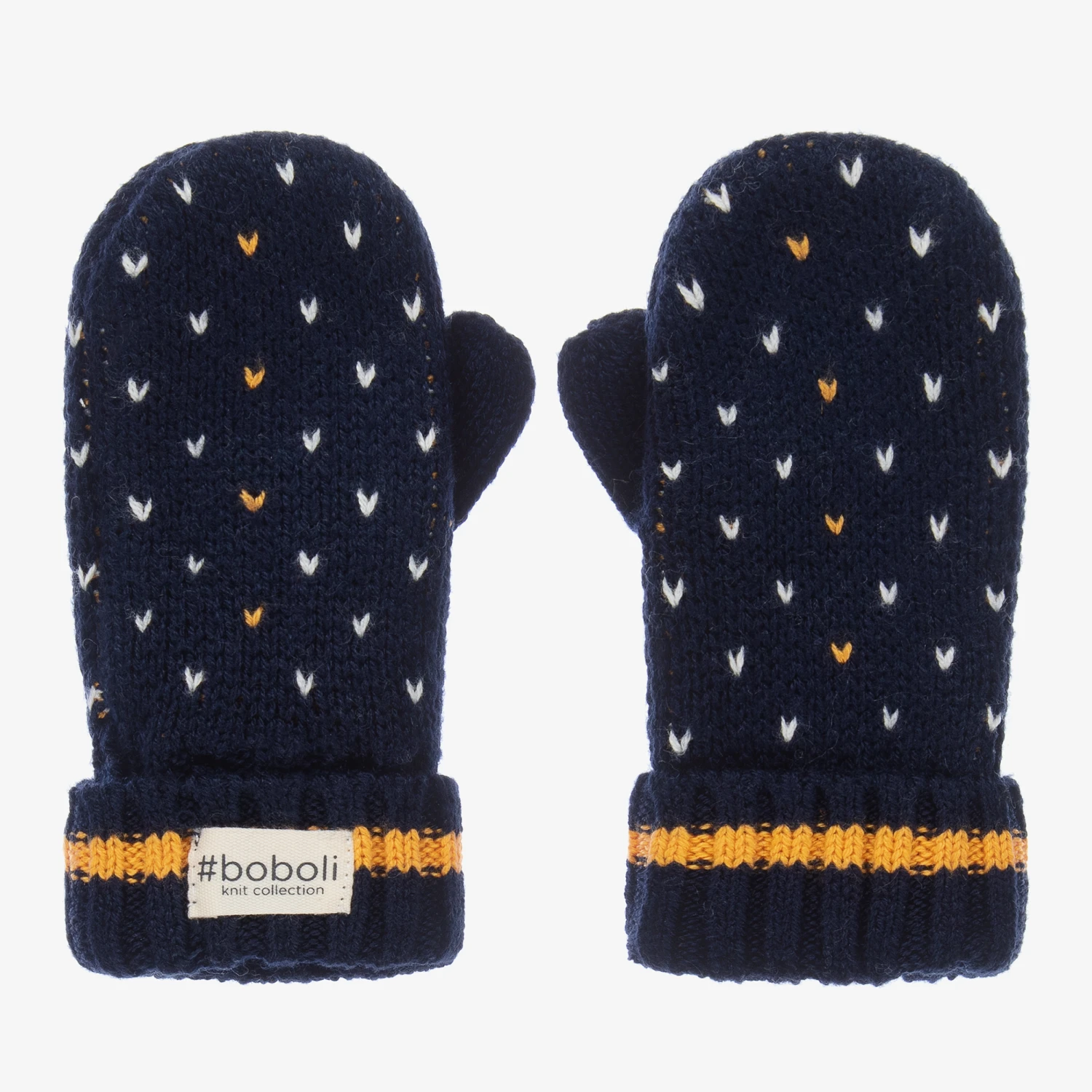 Boboli Navy Blue Knitted Mittens 1 Boboli Navy Blue Knitted Mittens