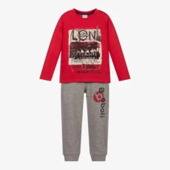 Boboli Red & Grey Joggers Set