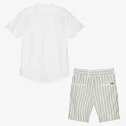 Boboli White & Green Linen Shorts Set 6 Boboli White & Green Linen Shorts Set -The Little Outfit Sales Store boboli white green linen shorts set 422564 3101d2676e2b1b725e335ff282546068393bc6d3