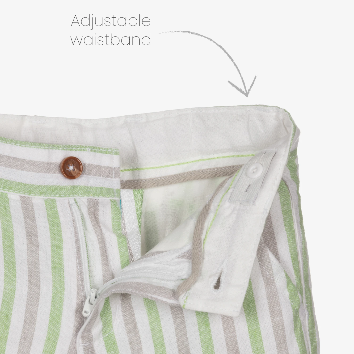 Boboli White & Green Linen Shorts Set 4 Boboli White & Green Linen Shorts Set - Image 4