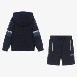 BOSS Boys Blue Cotton Logo Tracksuit -The Little Outfit Sales Store boss boys blue cotton logo tracksuit 504503 ee164696eb081c8a63ba4764a78d1e4ea0009432