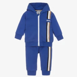BOSS Boys Blue Logo Tracksuit