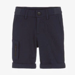 BOSS Boys Blue Viscose Bermuda Shorts