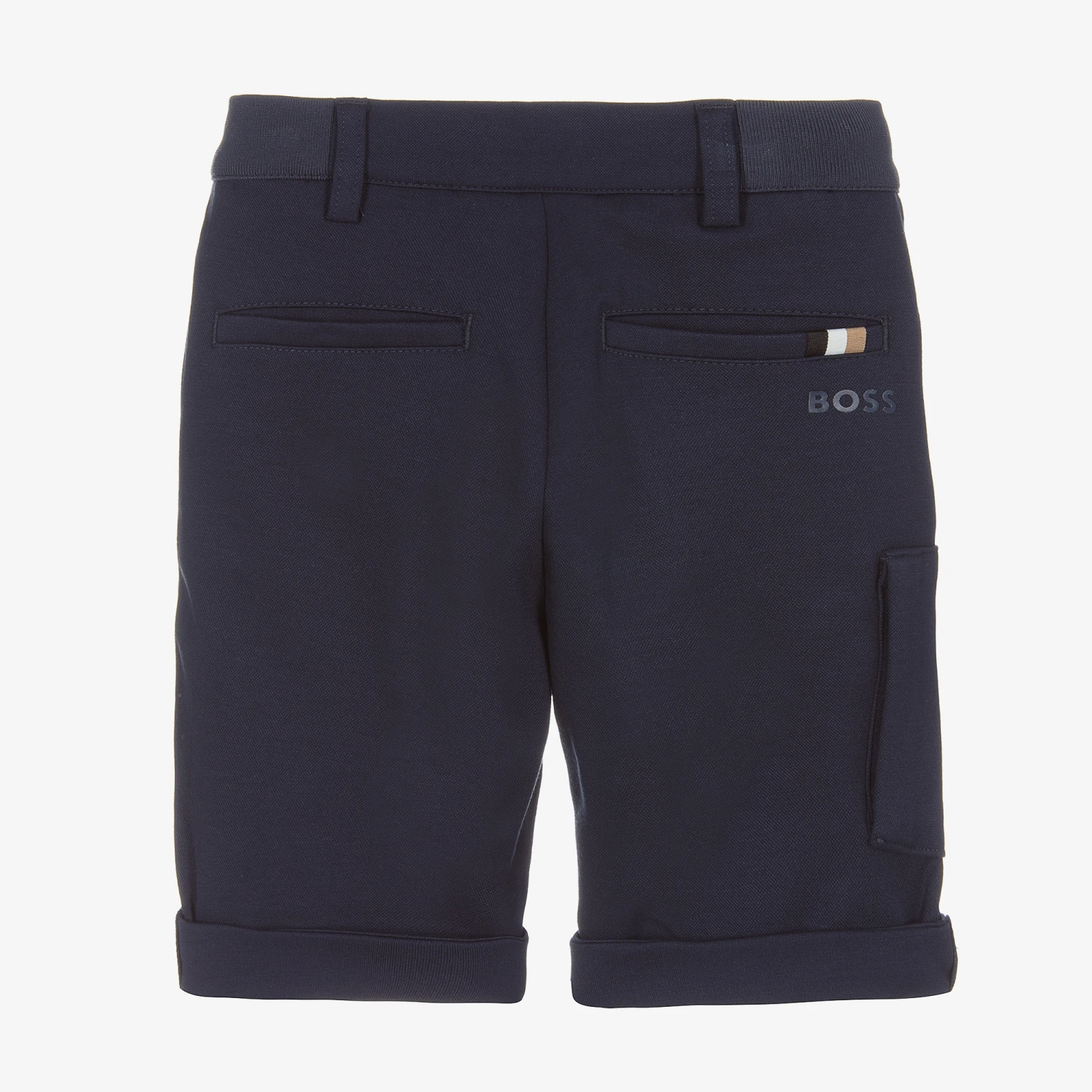 BOSS Boys Blue Viscose Bermuda Shorts 3 BOSS Boys Blue Viscose Bermuda Shorts - Image 3