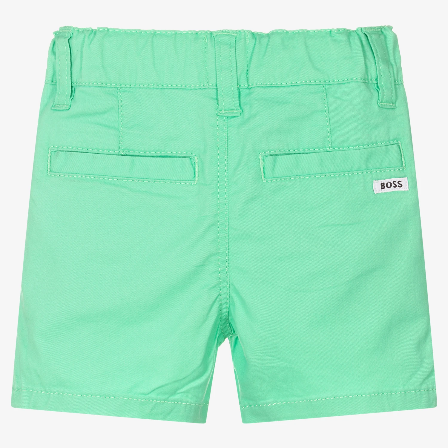 BOSS Boys Green Cotton Shorts 2 BOSS Boys Green Cotton Shorts - Image 2